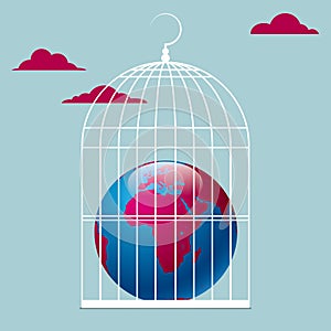 The earth is in a bird cage.